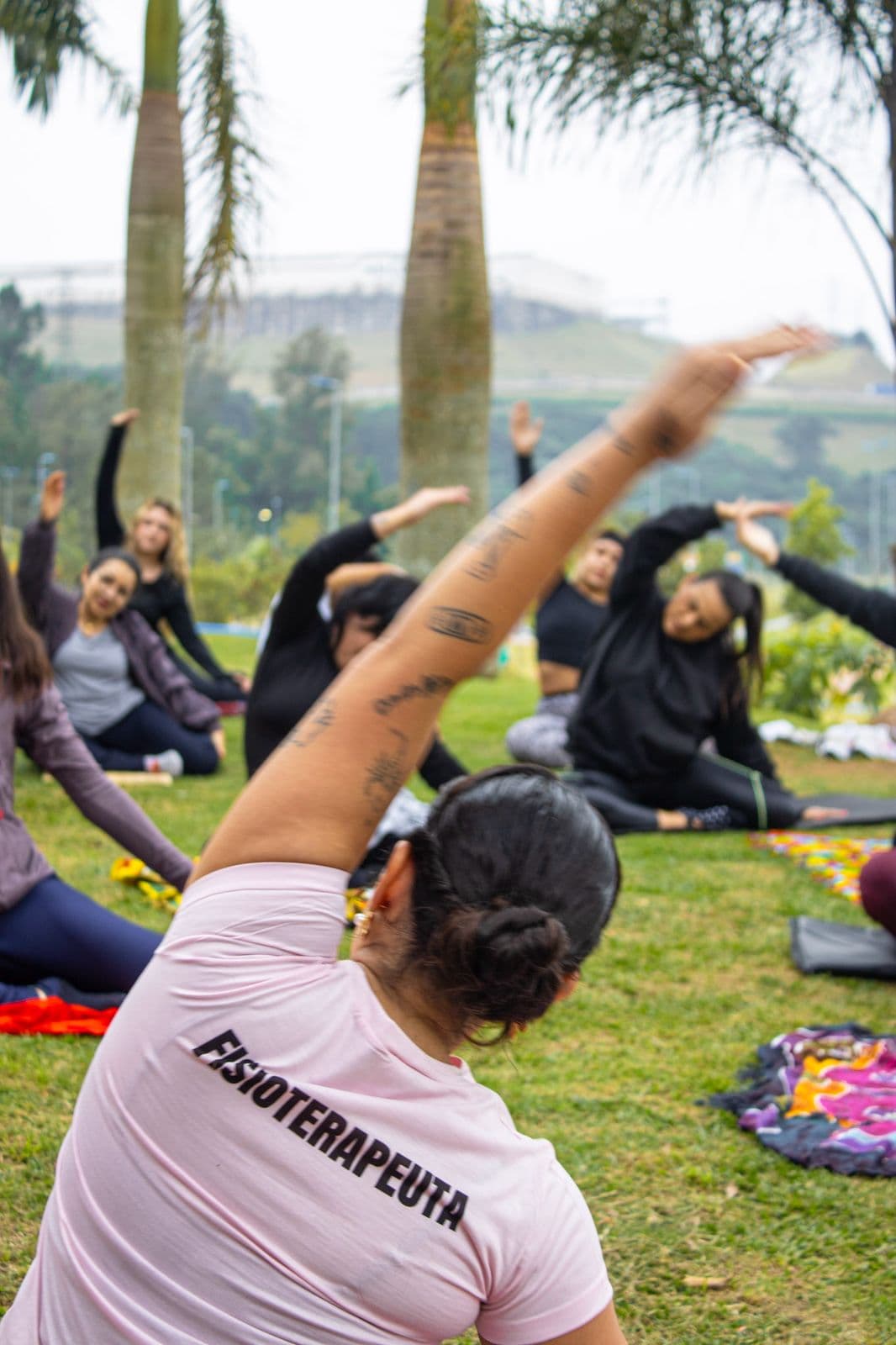 Aula do Pilates no Parque ao ar livre